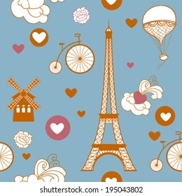 Pastel Paris Background Stock Vector (Royalty Free) 195043802 ...