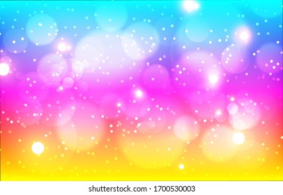 Pastel Party bokeh background. Soft blur light effect wallpaper. Abstract background bokeh blurred. Shiny bokeh light effect. Vector illustration.