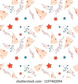 Pastel party pattern for newborn kids textile, wrapping paper, banners.