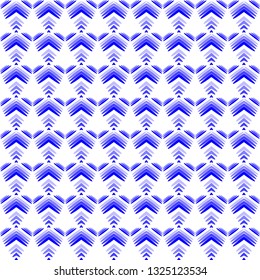 Pastel pattern of blue hearts and flowers on a white background. Abstract striped vertical pattern of leaves and hearts.