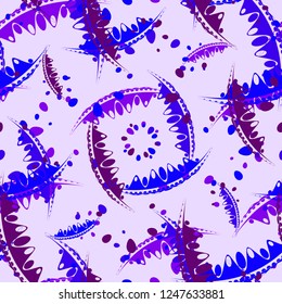 Pastel pattern of delicate leaves and petals of garden plants in purple tones. For paper, cloth or organic products.