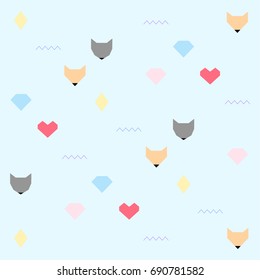 pastel pattern with foxes