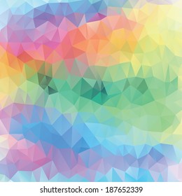 Pastel pattern of geometric shapes. Spring mosaic banner. Geometric triangle vector hipster background.
