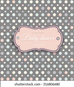 Pastel pattern with multicolored retro circles, baby shower