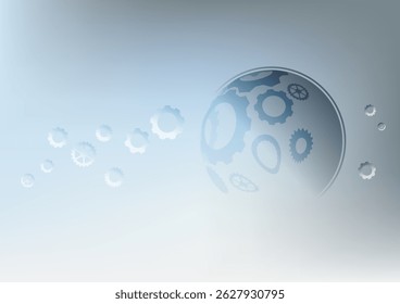 Planeta de patrón pastel sobre fondo azul claro. fondo de tecnología. Ilustración vectorial.