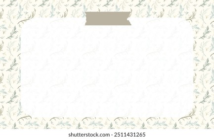 Pastel pattern of several types of small leaves poster notepad background