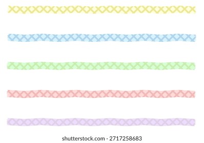 Conjunto de Ilustração de Borda de Fita Washi Padrão Pastel
