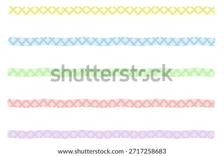 Pastel Patterned Washi Tape Border Illustration Set