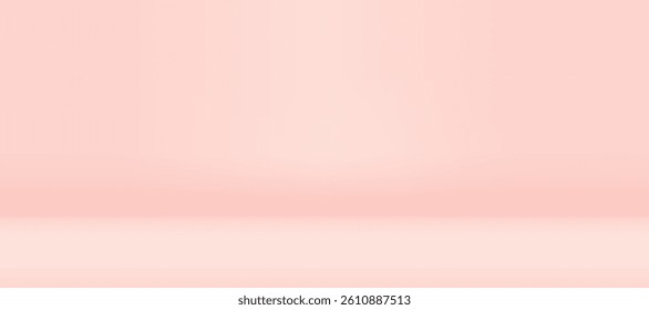 Pastel peach, beige colored gradient presentation background, empty studio room illustration