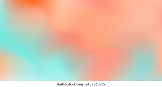 Pastel peach orange and teal blue colors vibrant mesh gradient background. Abstract soft trendy y2k digital watercolor for ui design, banner, poster, technology business concept