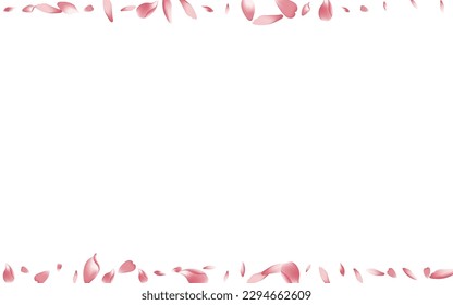 Pastel Peach Petal Vector White Background. Purple Floor Rose Petal Congratulation. Cherry Petal Soft Template. Romantic Sakura Petal Backdrop.