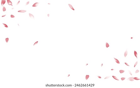 Pastel Peach Petal Vector White Background. Purple Fall Apple Petal Backdrop. Cherry Petal Aroma Pattern. Valentine Rose Petal Cover.