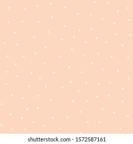 Pastel peach pink girly seamless pattern with tiny dots. Vector repeat design to make girl, kids room wallpaper or bed cover.