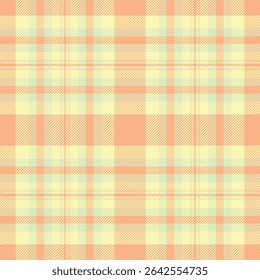 Pastel peach and yellow plaid pattern.  Perfect for textile design, websites, packaging, and crafting projects.  This soft, seamless texture evokes feelings of warmth and tranquility.