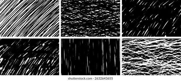 Pastel pencil texture vector background set. Abstract hand drawn doodle sketch lines backdrop collection. Stroke scribble freehand drawing