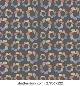 Pastel petal flower pattern vector on dark background.
