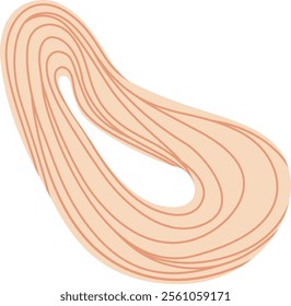 Pastel pink abstract shape with flowing lines creating a dynamic and modern design, suitable for backgrounds, posters, and various graphic design projects
