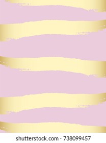 Pastel Pink Background with Gold Hand Drawn Brush Texture. Elegant background for invitation cards, posters, greetings, wallpaper, home decor. Vector