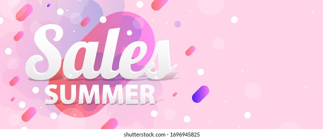 Pastel pink background on summer time sale summer holiday vector Illustration lines graphic design