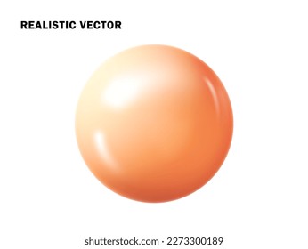 Pastel pink ball realistic. Glossy 3d sphere ball isolated. Geometric figure of round sphere