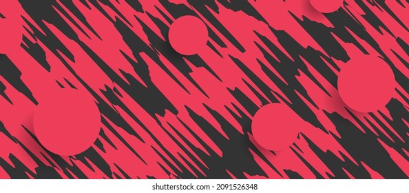 Pastel pink and black abstract minimal geometric background. Vector design