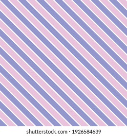 Pastel Pink And Blue Diagonal Stripe. Seamless Vector Linear Pattern Suitable For Fashion Or Interiors