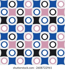 Pastel pink and blue geometric seamless pattern.