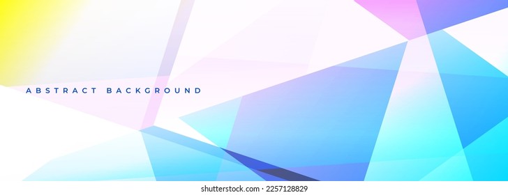 Pastel pink and blue modern abstract wide banner with geometric shapes. Pink and blue abstract background. Vector illustration