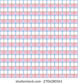 Pastel pink and blue plaid pattern with soft grid lines and clean repeating layout, suitable for fabric themes, wrapping design, stationery backgrounds, and modern decorative graphics.