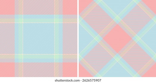 Pastel pink and blue plaid patterns, perfect for textile design, scrapbooking, or website backgrounds.