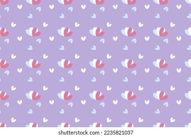 Pastel pink blue purple flower heart balloon love vector seamless pattern design for Valentine’s Day background paper wrap card wallpaper fabric textile products