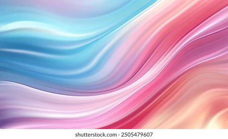 Pastel Pink Blue Wave Delicate Silk Background. Vector Illustration EPS10