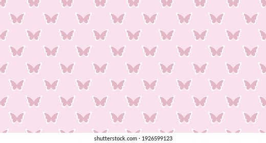 Pastel Pink Butterfly Silhouette Seamless Repeat Stock Vector (Royalty ...