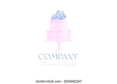 Pastel Pink Cake Logo Design