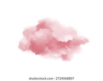 Vector de nube rosa pastel estilo 3D aislado. Niebla mágica, vapor suave, humo o neblina. Ilustración rosa Abstractas con sentimiento mágico pastel romántico