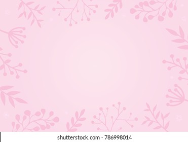 Pastel Pink Color Background Flower Border Stock Vector (Royalty Free ...