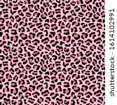 Pastel pink colorful leopard fur seamless pattern. Wild exotic animal print design. Vector wallpaper.	