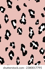 Pastel pink colorful seamless leopard print background. Wild exotic animal print design. Vector wallpaper.