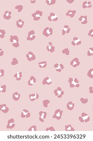 Pastel pink colorful seamless leopard print background. Wild exotic animal print design. wallpaper.