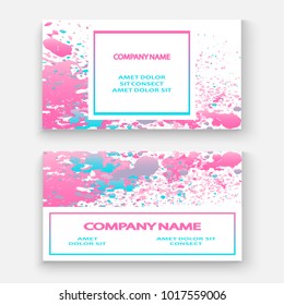 Pastel pink cyan explosion paint splatter artistic cover design. Fluid gradient dust splash texture background. Trendy creative template vector Cover Report Catalog Brochure Flyer Product