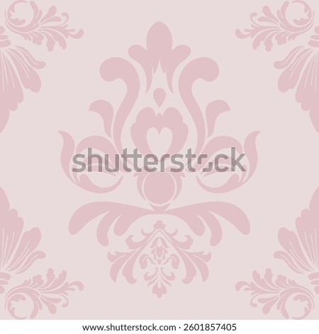 Pastel pink Damask pattern elegant floral and ornamental motifs on a soft background, perfect for feminine interiors,wedding invitations, baby showers, textiles,wallpapers,luxury gift packaging.