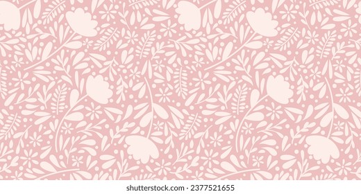 Pastel pink ditsy floral pattern, vector background for the summer, cute wallpaper