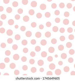 Pastel pink dots seamless repeat vector pattern for wrapping paper, textile, fabrics, textile.Geometric pattern.