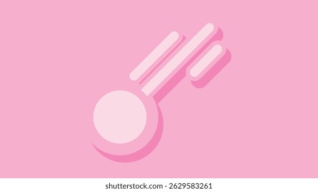Cometa rosa em relevo do pastel, ilustração de estilo plano