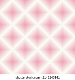 Pastellrosa geometrisches optisches Illusionsmuster, rosafarbener bis weißer Farbverlauf, Vektorhintergrund.