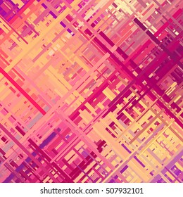 Pastel pink glitch background, distortion effect, abstract texture, random trend color diagonal lines for design concepts, posters, wallpapers, presentations and prints. Vector illustration.