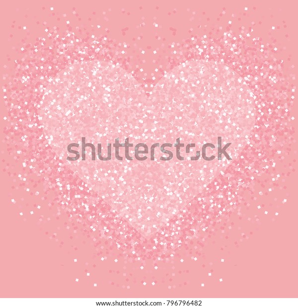 Pastel Pink Glitter Heart Shimmer Love Stock Vector (Royalty Free ...