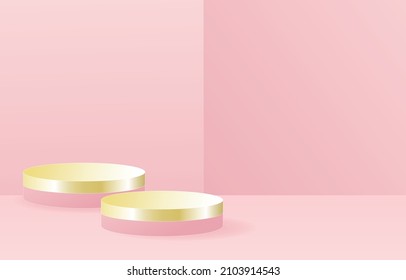 pastel pink Gold background for sales, online shopping, podium promotion, presentation cover, marketing, product theme.