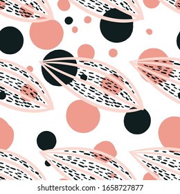 Pastel pink and grey brush stroke pattern - modern seamless design for print