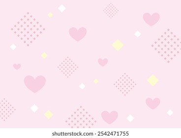 Fondo de patrón de corazón rosa pastel, Ilustración vectorial